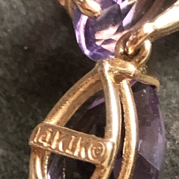 14k amethyst drop earrings - Picture 6 of 14